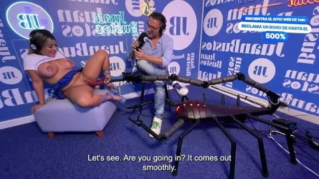 Latina Blonde Tests Sybian and Sex Machine in Steamy Podcast